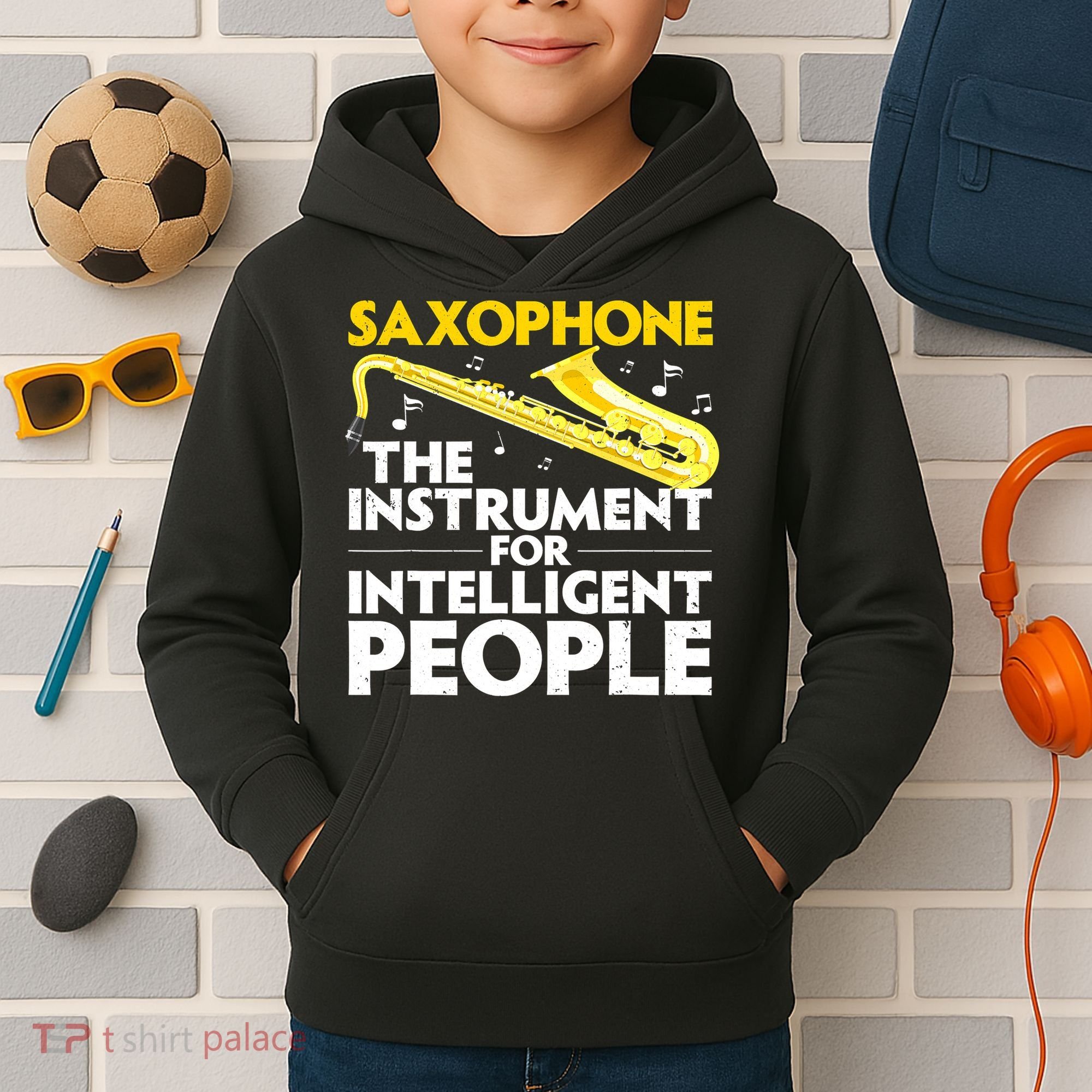 Funny Saxophone Art Sax Lover Saxophone Player Kids Hoodie