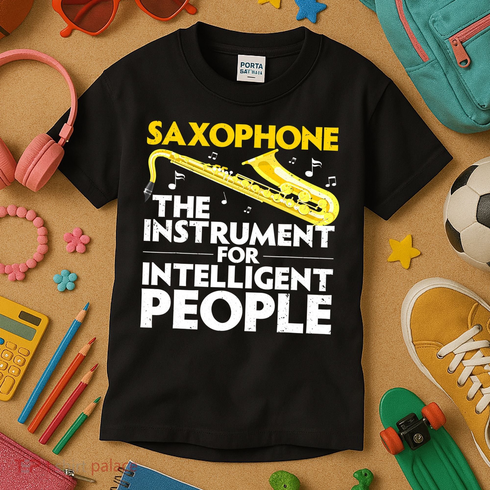 Funny Saxophone Art Sax Lover Saxophone Player Kids T-Shirt