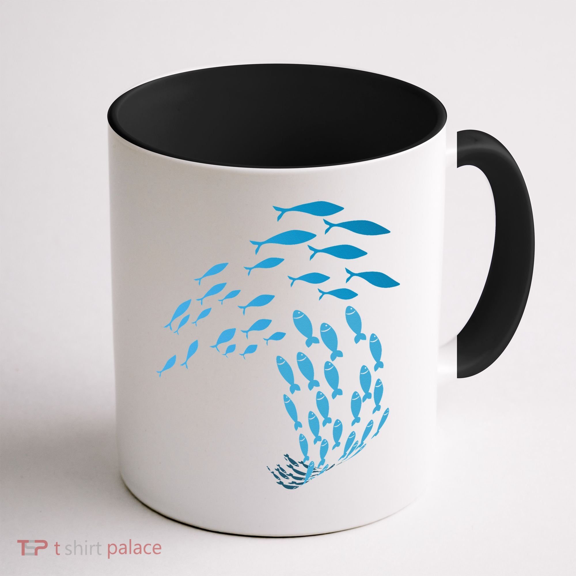 Fish Swim Against The Current In The Sea Coffee Mug