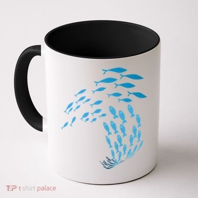 Fish Swim Against The Current In The Sea Coffee Mug