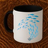 Fish Swim Against The Current In The Sea Coffee Mug thumb 2