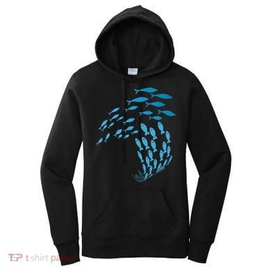Fish Swim Against The Current In The Sea Women's Hoodie