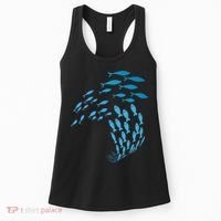 Fish Swim Against The Current In The Sea Women's Tank Top thumb 0