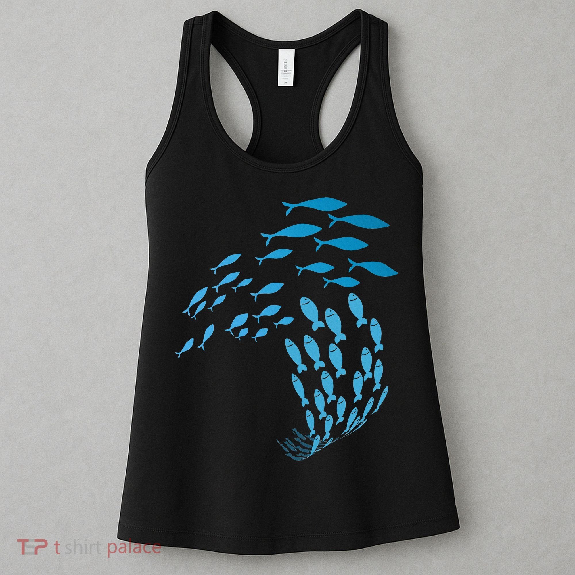 Fish Swim Against The Current In The Sea Women's Tank Top
