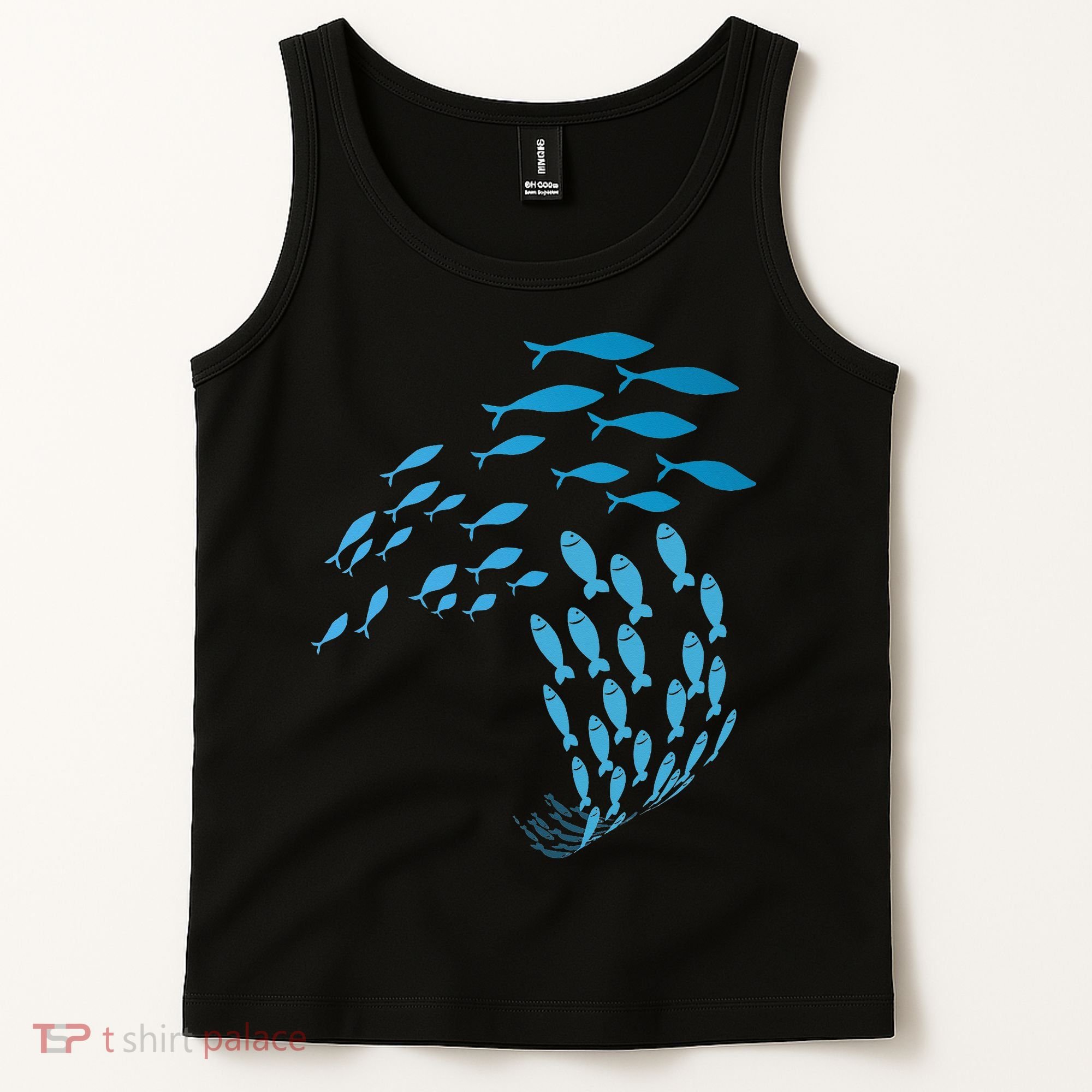 Fish Swim Against The Current In The Sea Tank Top