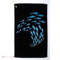 Fish Swim Against The Current In The Sea Golf Towel thumb 0