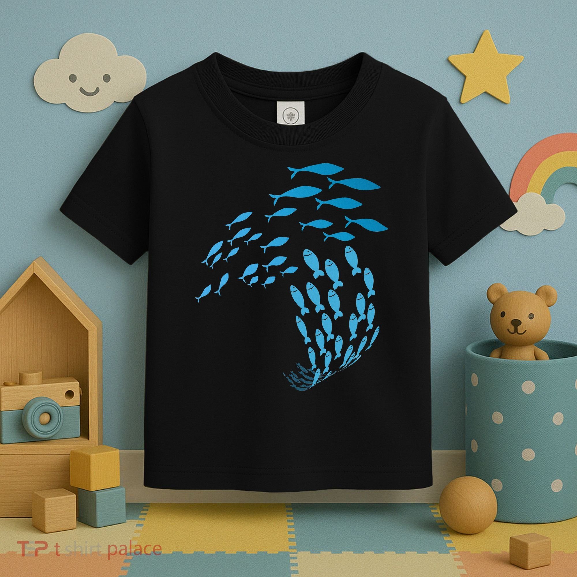 Fish Swim Against The Current In The Sea Toddler T-Shirt
