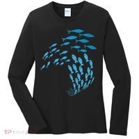 Fish Swim Against The Current In The Sea Women's Long Sleeve Shirt thumb 0