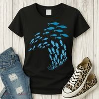 Fish Swim Against The Current In The Sea Women's T-Shirt thumb 3