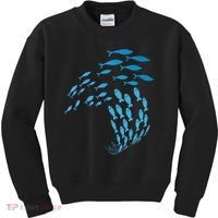 Fish Swim Against The Current In The Sea Kids Sweatshirt thumb 0