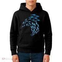 Fish Swim Against The Current In The Sea Kids Hoodie thumb 4