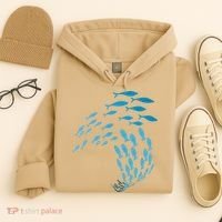 Fish Swim Against The Current In The Sea Hoodie thumb 4