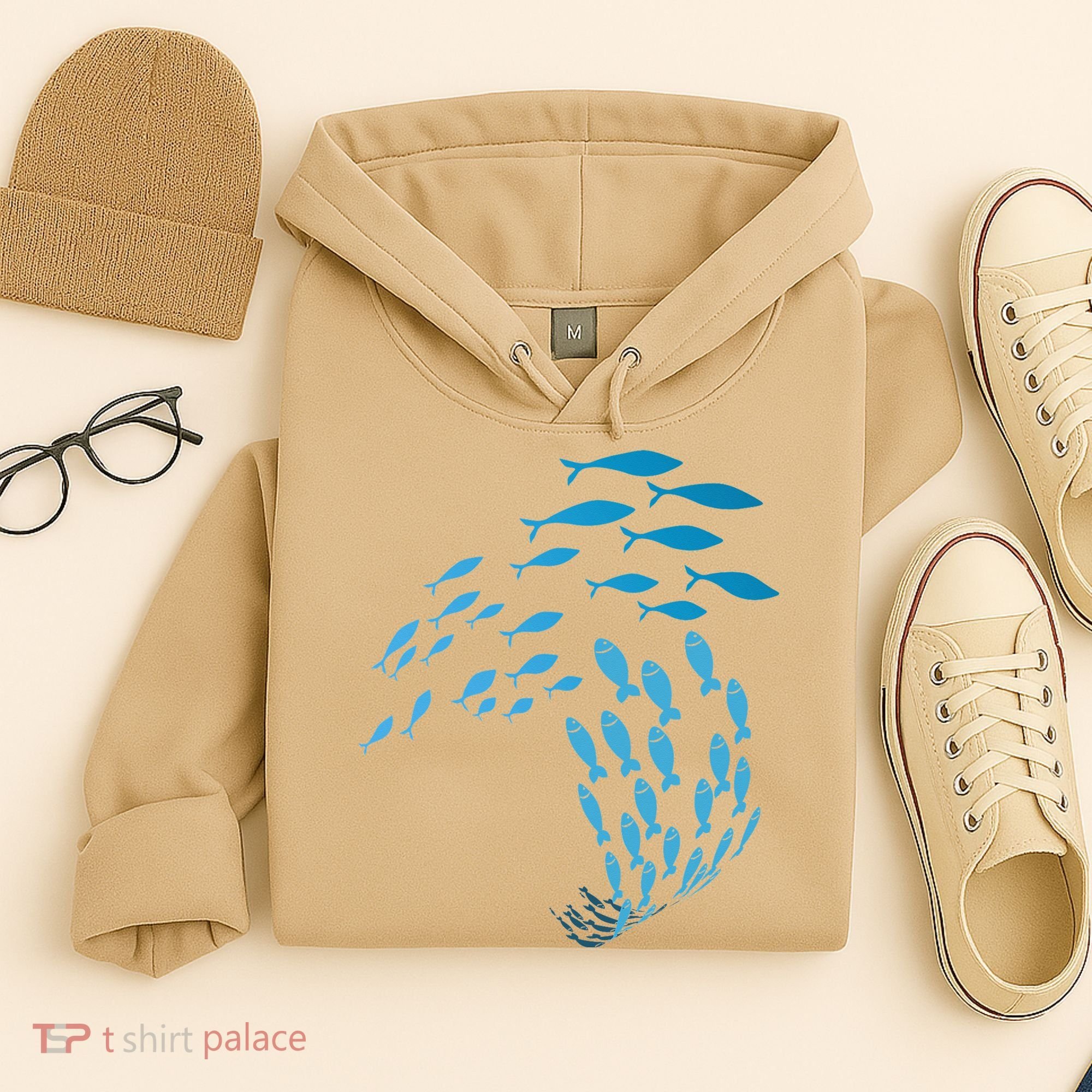 Fish Swim Against The Current In The Sea Hoodie