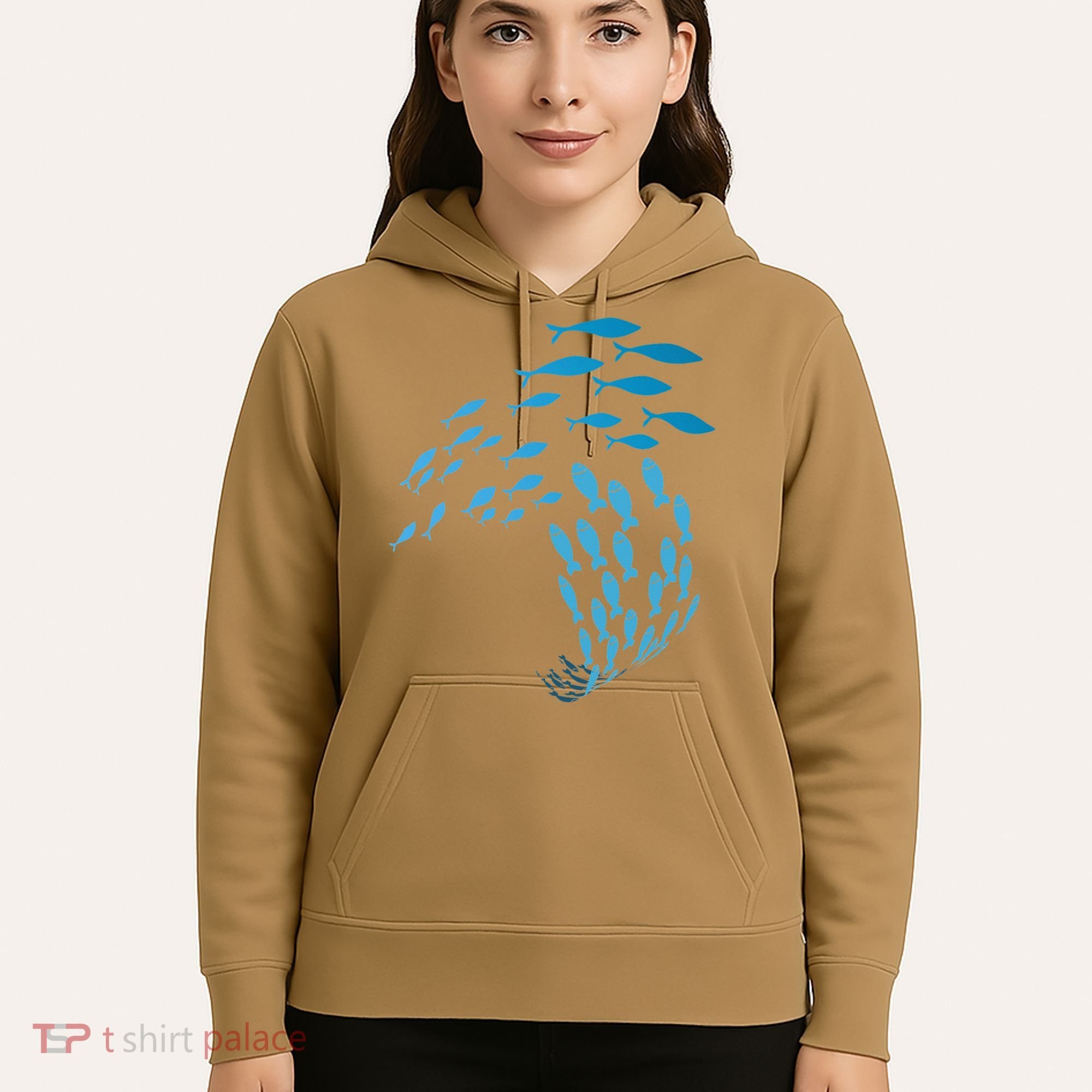 Fish Swim Against The Current In The Sea Hoodie