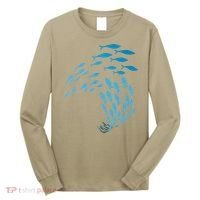 Fish Swim Against The Current In The Sea Long Sleeve Shirt thumb 0