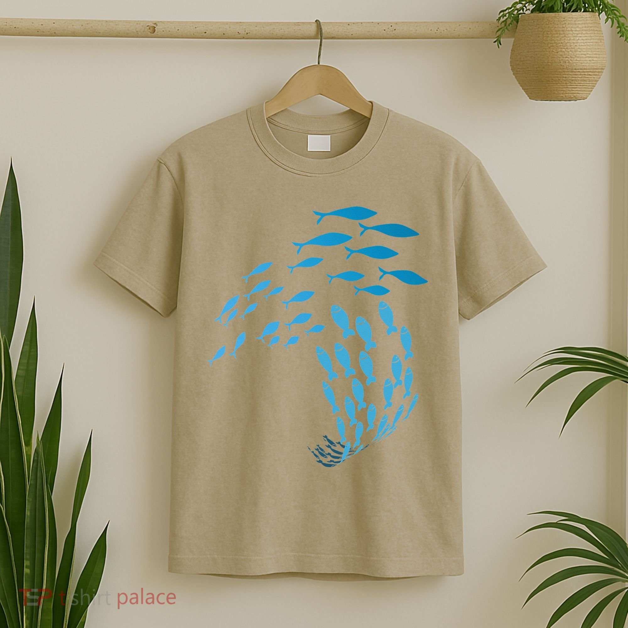 Fish Swim Against The Current In The Sea T-Shirt