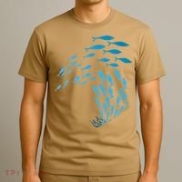 Fish Swim Against The Current In The Sea T-Shirt thumb 3