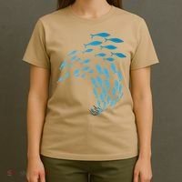 Fish Swim Against The Current In The Sea T-Shirt thumb 4