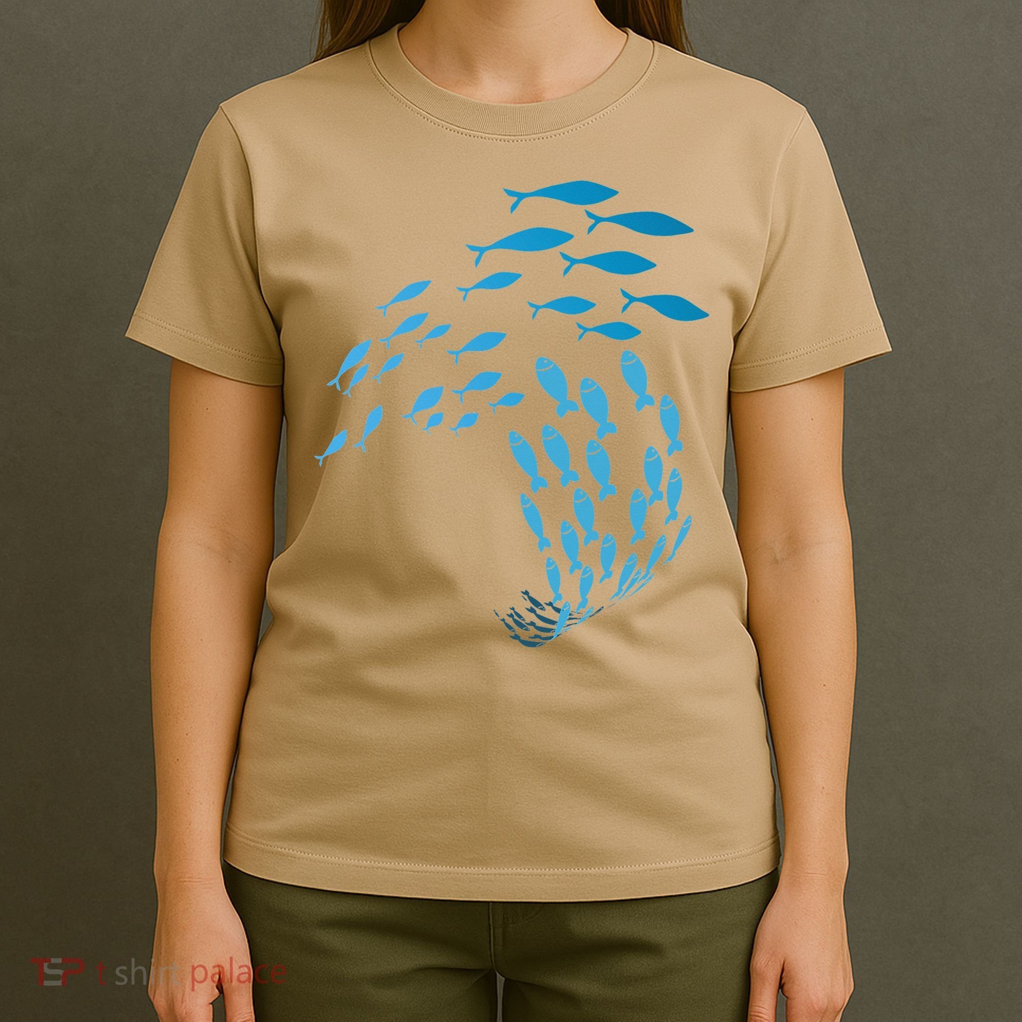 Fish Swim Against The Current In The Sea T-Shirt