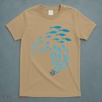 Fish Swim Against The Current In The Sea T-Shirt thumb 5