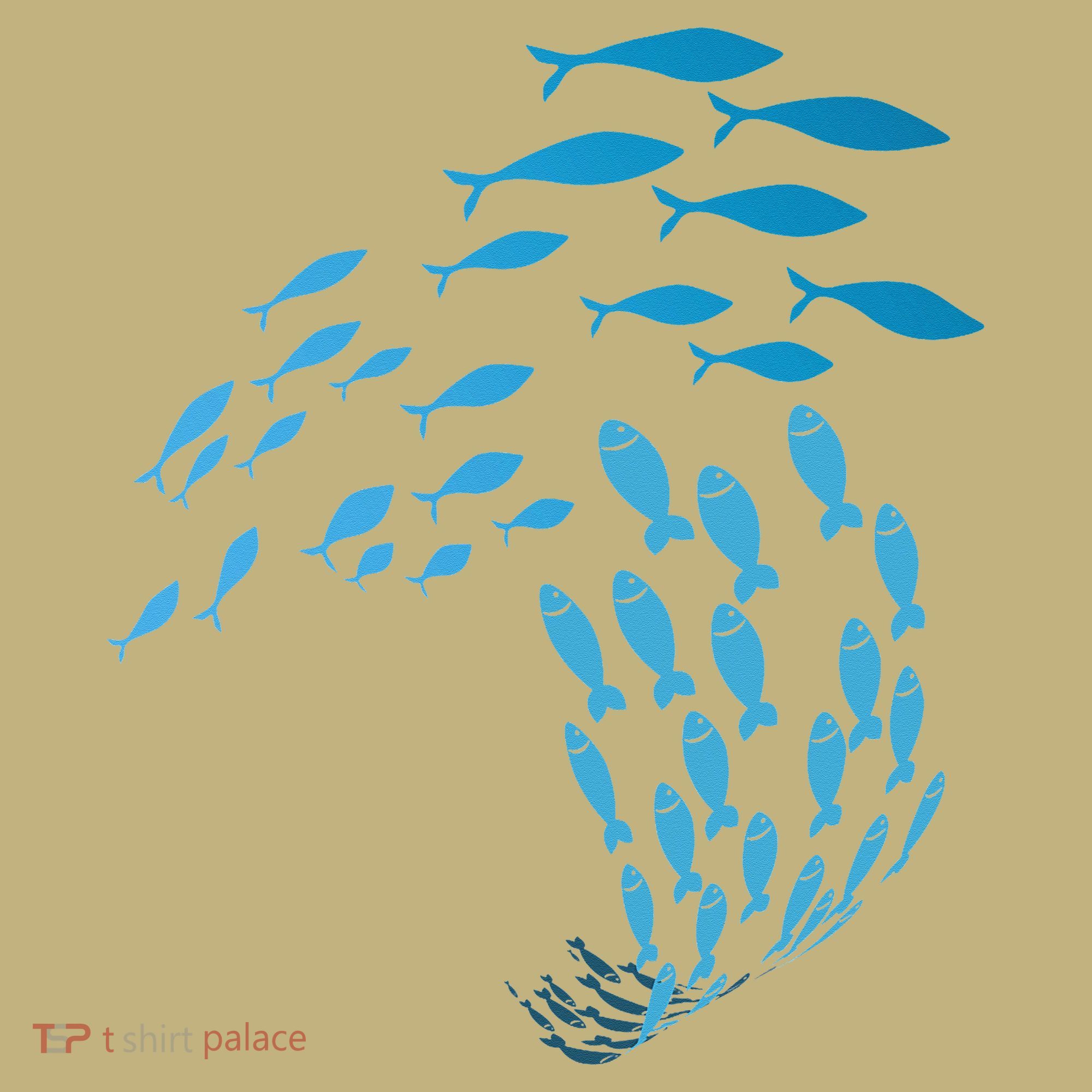 Fish Swim Against The Current In The Sea T-Shirt
