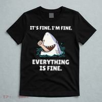 Funny Shark Attack It’s Fine I’m Fine Everything Is Fine T-Shirt thumb 5