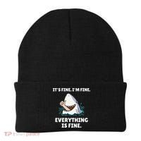 Funny Shark Attack It’s Fine I’m Fine Everything Is Fine Beanie thumb 0
