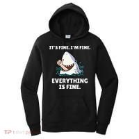 Funny Shark Attack It’s Fine I’m Fine Everything Is Fine Women's Hoodie thumb 0