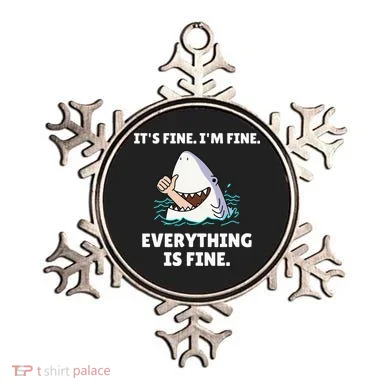 Funny Shark Attack It’s Fine I’m Fine Everything Is Fine Ornament