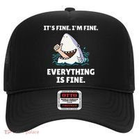 Funny Shark Attack It’s Fine I’m Fine Everything Is Fine Hat thumb 0
