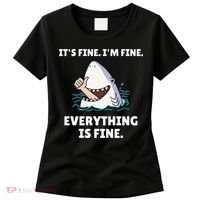 Funny Shark Attack It’s Fine I’m Fine Everything Is Fine Women's T-Shirt thumb 0