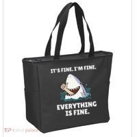 Funny Shark Attack It’s Fine I’m Fine Everything Is Fine Tote Bag thumb 2