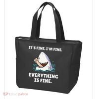 Funny Shark Attack It’s Fine I’m Fine Everything Is Fine Tote Bag thumb 3