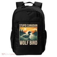Funny Sarcastic Animal Stupid Canadian Wolf Bird Backpack thumb 0