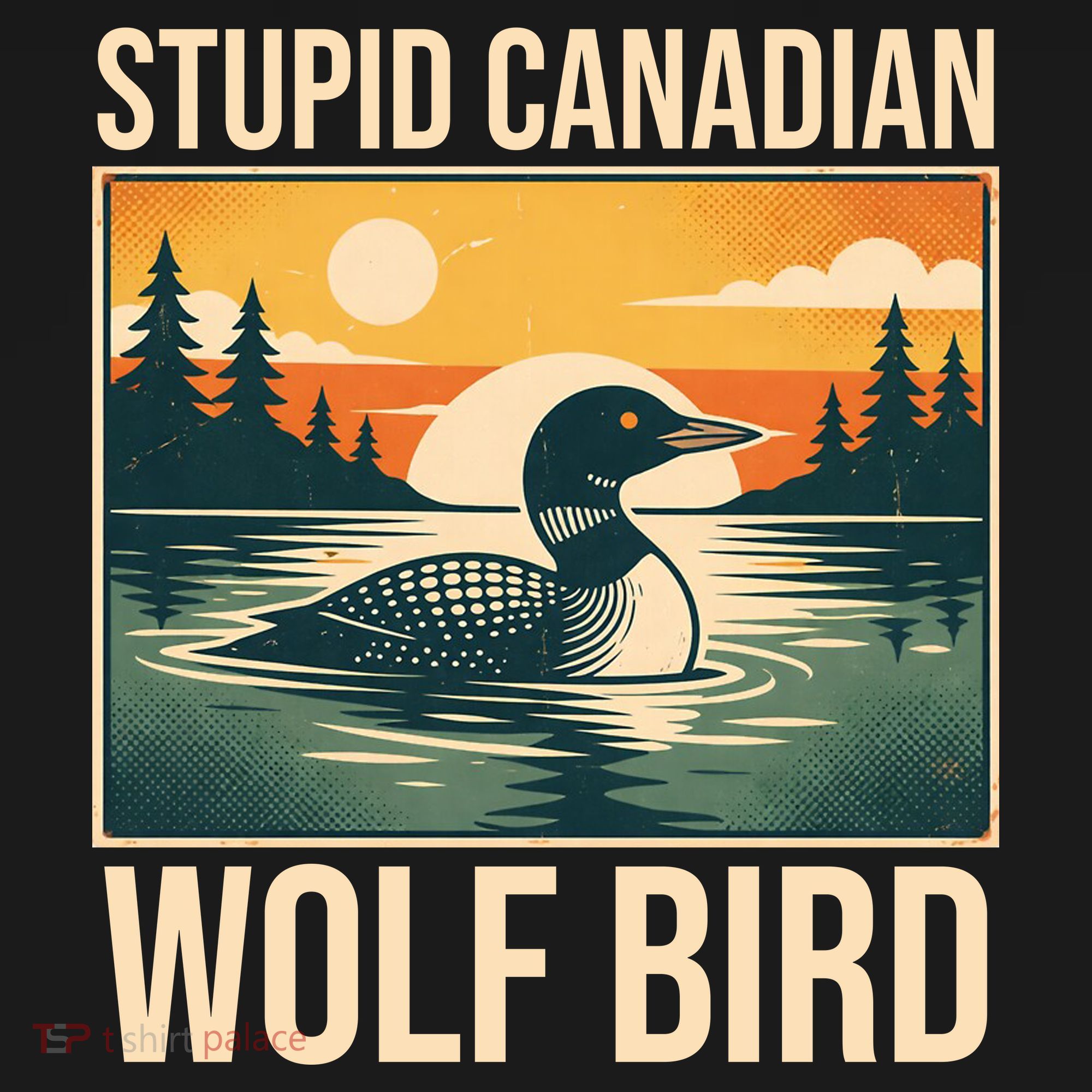 Funny Sarcastic Animal Stupid Canadian Wolf Bird Backpack