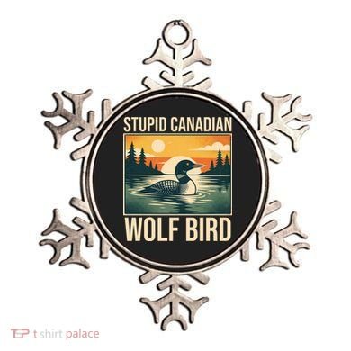 Funny Sarcastic Animal Stupid Canadian Wolf Bird Ornament