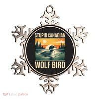 Funny Sarcastic Animal Stupid Canadian Wolf Bird Ornament thumb 0