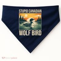 Funny Sarcastic Animal Stupid Canadian Wolf Bird USA-Made Doggie Bandana thumb 0