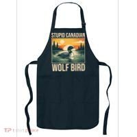 Funny Sarcastic Animal Stupid Canadian Wolf Bird Apron thumb 0