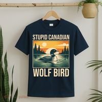 Funny Sarcastic Animal Stupid Canadian Wolf Bird T-Shirt thumb 2