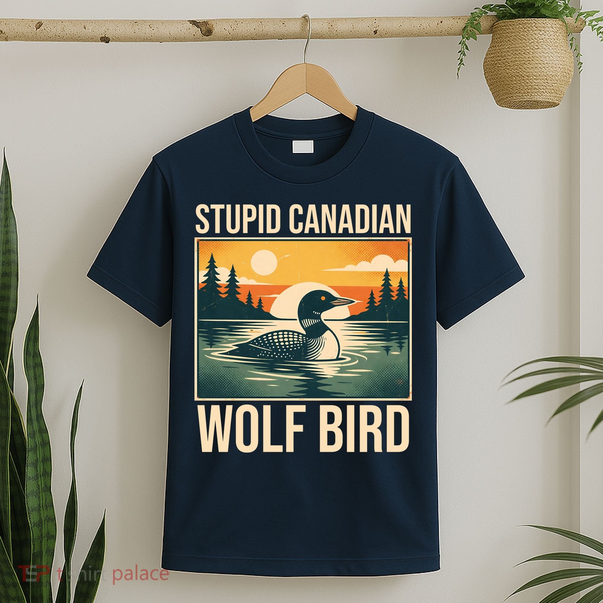Funny Sarcastic Animal Stupid Canadian Wolf Bird T-Shirt