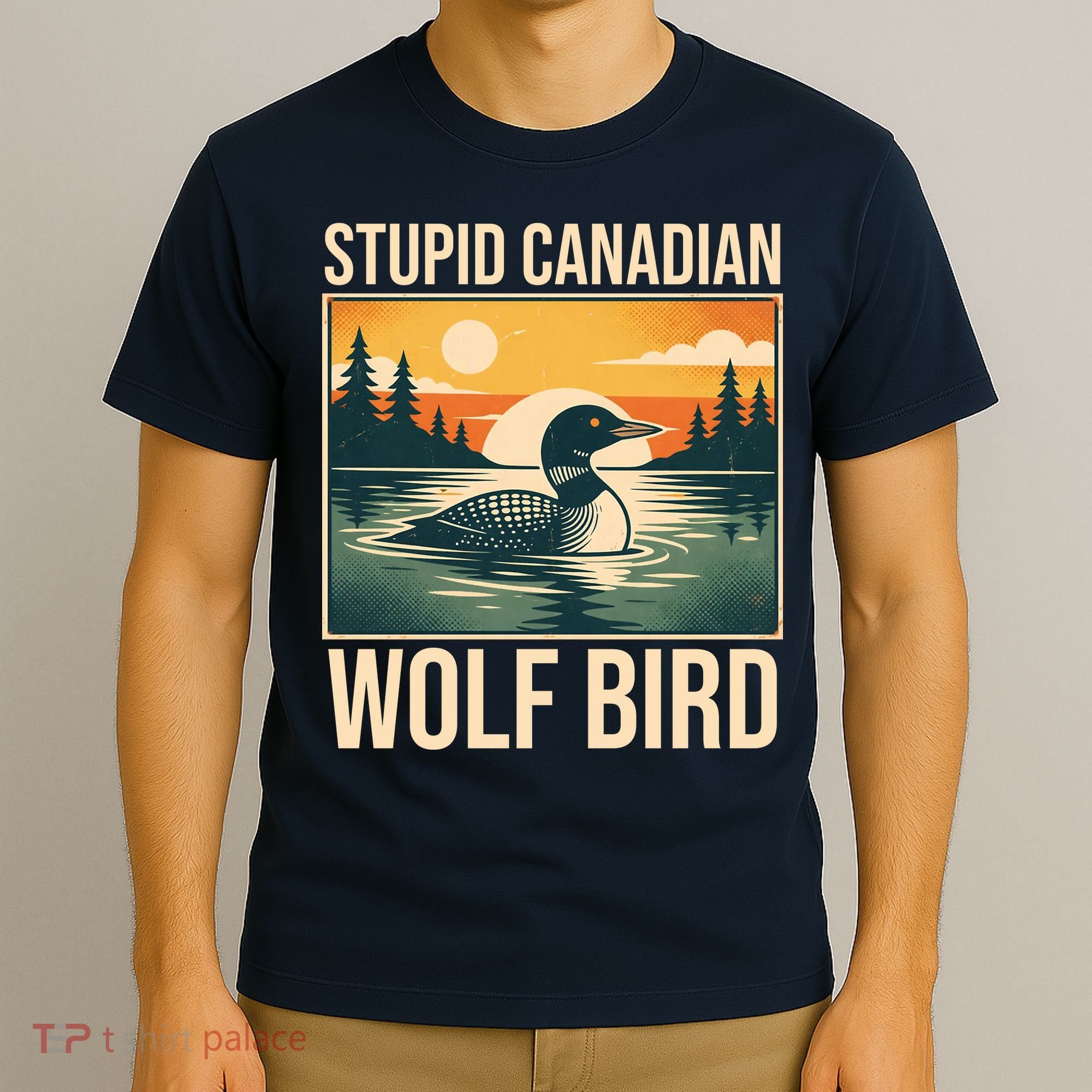 Funny Sarcastic Animal Stupid Canadian Wolf Bird T-Shirt