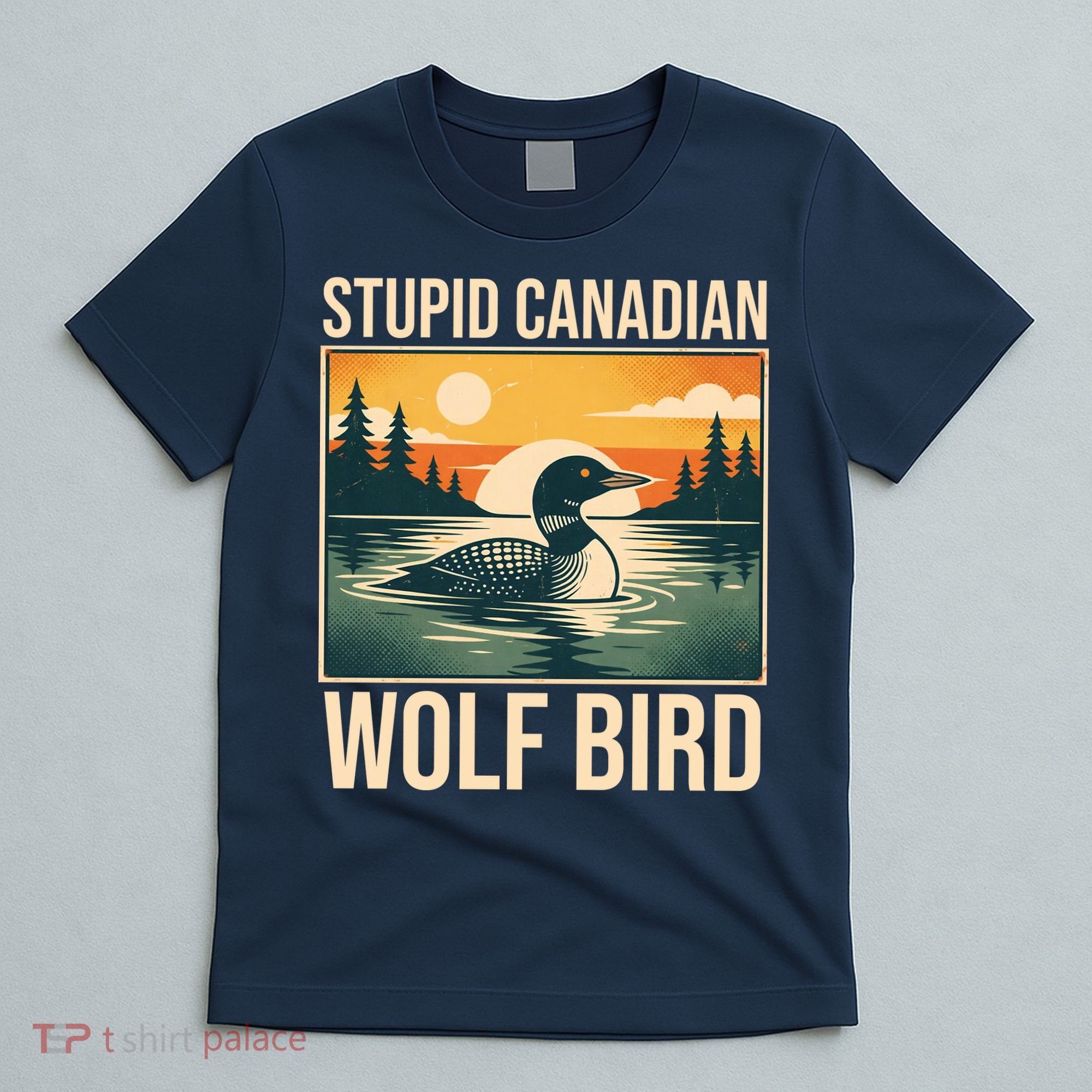 Funny Sarcastic Animal Stupid Canadian Wolf Bird T-Shirt