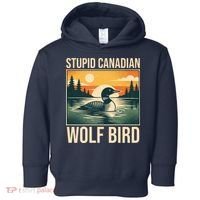 Funny Sarcastic Animal Stupid Canadian Wolf Bird Toddler Hoodie thumb 0