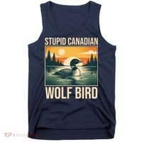 Funny Sarcastic Animal Stupid Canadian Wolf Bird Tank Top thumb 0