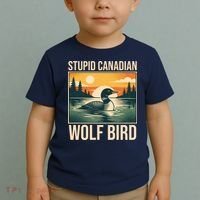 Funny Sarcastic Animal Stupid Canadian Wolf Bird Toddler T-Shirt thumb 2