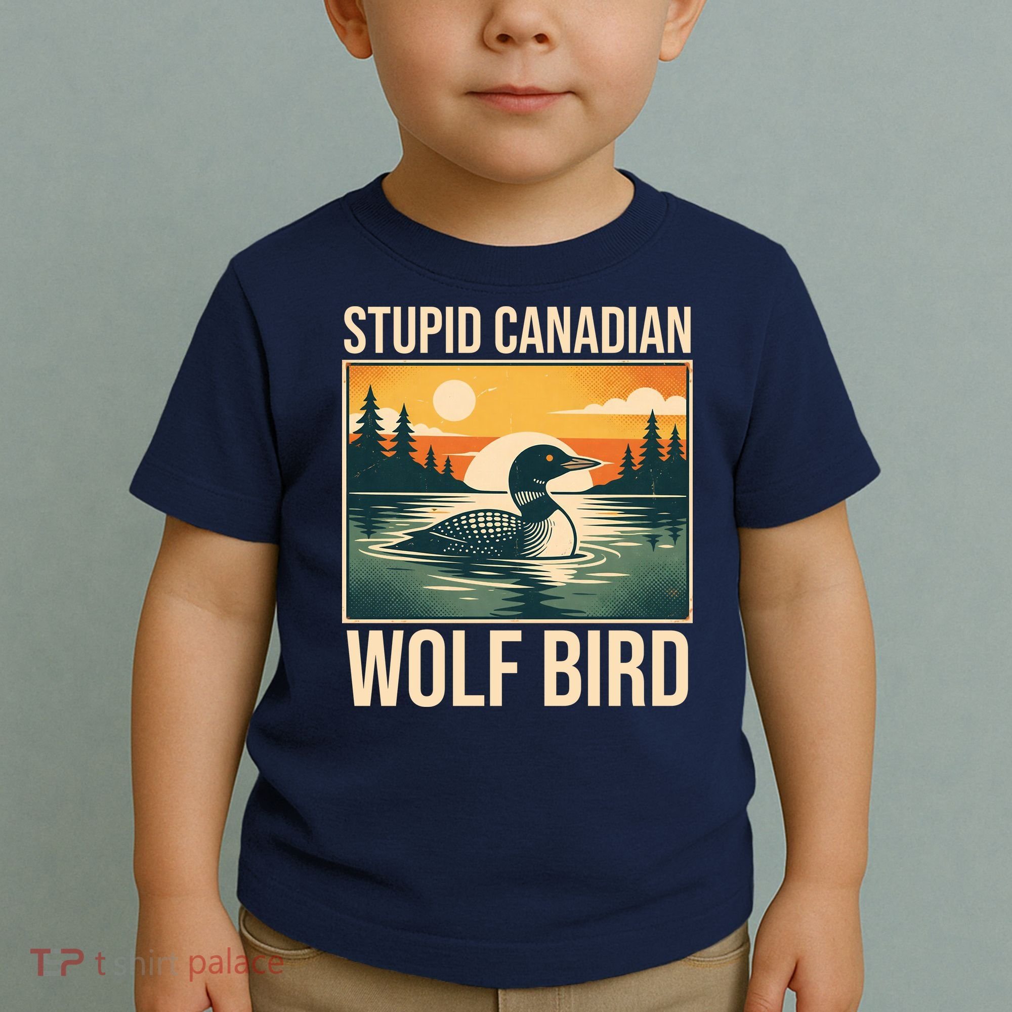 Funny Sarcastic Animal Stupid Canadian Wolf Bird Toddler T-Shirt