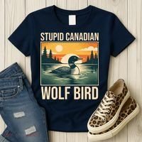 Funny Sarcastic Animal Stupid Canadian Wolf Bird Women's T-Shirt thumb 3
