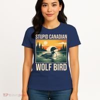 Funny Sarcastic Animal Stupid Canadian Wolf Bird Women's T-Shirt thumb 4