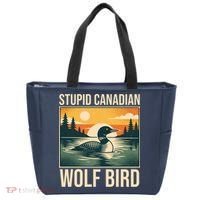 Funny Sarcastic Animal Stupid Canadian Wolf Bird Tote Bag thumb 0